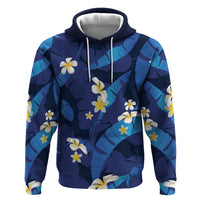 Teal Purple Banana Leaf Hawaii Hoodie Lau Maia Plumeria Tropical Summer Vibes LT14 Pullover Hoodie Teal Purple - Polynesian Pride