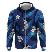 Teal Purple Banana Leaf Hawaii Hoodie Lau Maia Plumeria Tropical Summer Vibes LT14 Zip Hoodie Teal Purple - Polynesian Pride