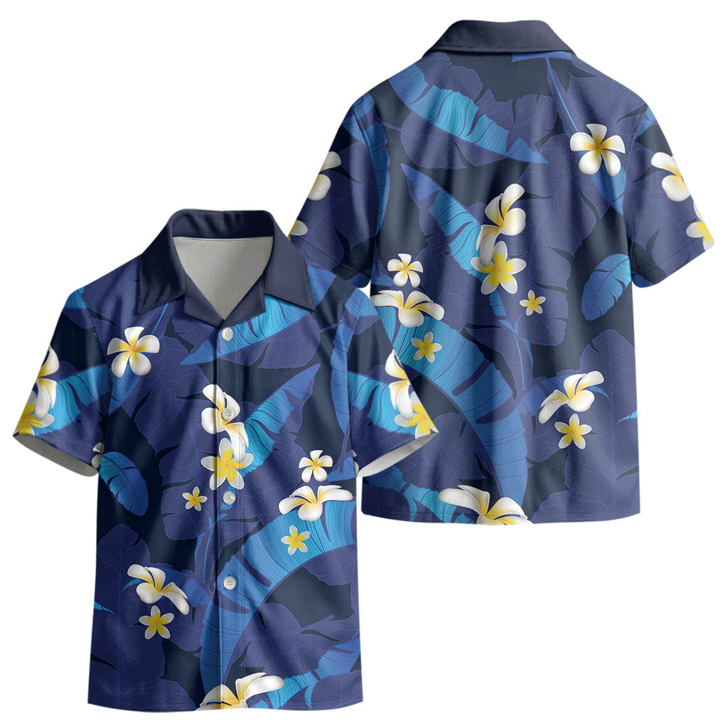 Teal Purple Banana Leaf Hawaii Kid Hawaiian Shirt Lau Maia Plumeria Tropical Summer Vibes LT14 - Polynesian Pride