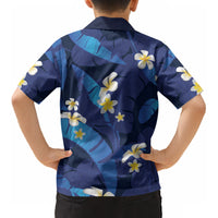 Teal Purple Banana Leaf Hawaii Kid Hawaiian Shirt Lau Maia Plumeria Tropical Summer Vibes LT14 - Polynesian Pride