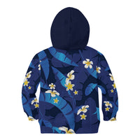 Teal Purple Banana Leaf Hawaii Kid Hoodie Lau Maia Plumeria Tropical Summer Vibes LT14 - Polynesian Pride