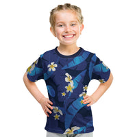 Teal Purple Banana Leaf Hawaii Kid T Shirt Lau Maia Plumeria Tropical Summer Vibes LT14 Teal Purple - Polynesian Pride