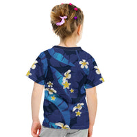 Teal Purple Banana Leaf Hawaii Kid T Shirt Lau Maia Plumeria Tropical Summer Vibes LT14 - Polynesian Pride