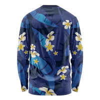 Teal Purple Banana Leaf Hawaii Long Sleeve Shirt Lau Maia Plumeria Tropical Summer Vibes LT14 - Polynesian Pride
