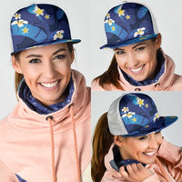 Teal Purple Banana Leaf Hawaii Mesh Trucker Cap Lau Maia Plumeria Tropical Summer Vibes LT14 - Polynesian Pride