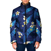 Teal Purple Banana Leaf Hawaii Padded Jacket Lau Maia Plumeria Tropical Summer Vibes LT14 Men Teal Purple - Polynesian Pride