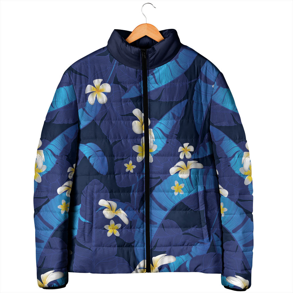 Teal Purple Banana Leaf Hawaii Padded Jacket Lau Maia Plumeria Tropical Summer Vibes LT14 - Polynesian Pride