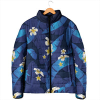 Teal Purple Banana Leaf Hawaii Padded Jacket Lau Maia Plumeria Tropical Summer Vibes LT14 - Polynesian Pride