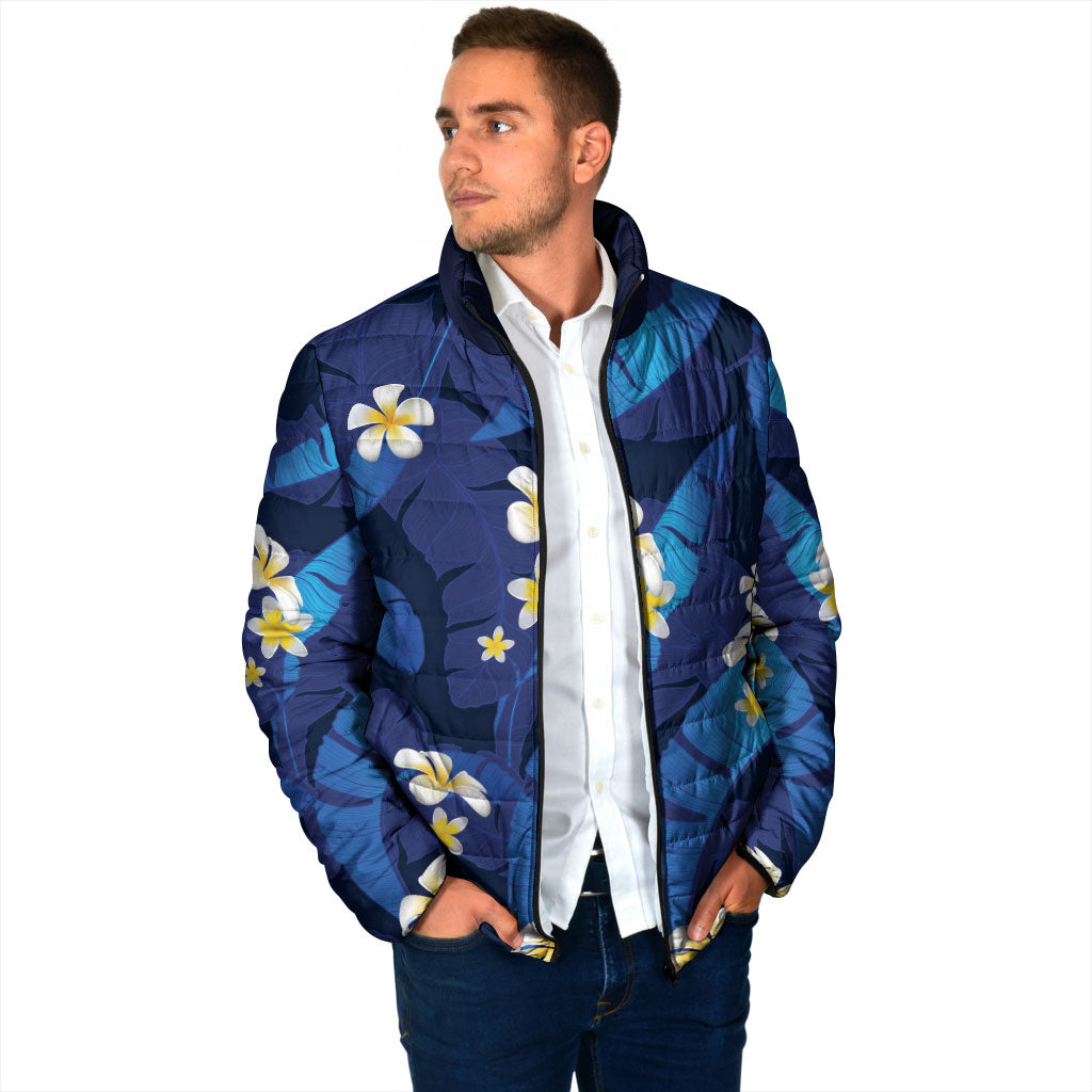 Teal Purple Banana Leaf Hawaii Padded Jacket Lau Maia Plumeria Tropical Summer Vibes LT14 - Polynesian Pride
