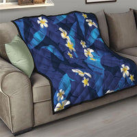 Teal Purple Banana Leaf Hawaii Quilt Lau Maia Plumeria Tropical Summer Vibes LT14 - Polynesian Pride