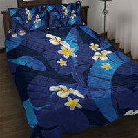 Teal Purple Banana Leaf Hawaii Quilt Bed Set Lau Maia Plumeria Tropical Summer Vibes LT14 Teal Purple - Polynesian Pride