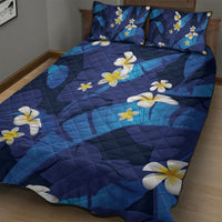 Teal Purple Banana Leaf Hawaii Quilt Bed Set Lau Maia Plumeria Tropical Summer Vibes LT14 - Polynesian Pride