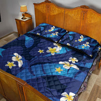 Teal Purple Banana Leaf Hawaii Quilt Bed Set Lau Maia Plumeria Tropical Summer Vibes LT14 - Polynesian Pride