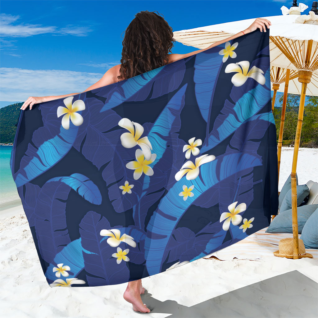 Teal Purple Banana Leaf Hawaii Sarong Lau Maia Plumeria Tropical Summer Vibes LT14 One Size 44 x 66 inches Teal Purple - Polynesian Pride