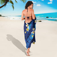 Teal Purple Banana Leaf Hawaii Sarong Lau Maia Plumeria Tropical Summer Vibes LT14 - Polynesian Pride