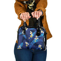 Teal Purple Banana Leaf Hawaii Shoulder Handbag Lau Maia Plumeria Tropical Summer Vibes LT14 One Size Teal Purple - Polynesian Pride