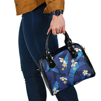 Teal Purple Banana Leaf Hawaii Shoulder Handbag Lau Maia Plumeria Tropical Summer Vibes LT14 - Polynesian Pride