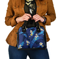 Teal Purple Banana Leaf Hawaii Shoulder Handbag Lau Maia Plumeria Tropical Summer Vibes LT14 - Polynesian Pride