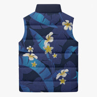 Teal Purple Banana Leaf Hawaii Sleeveless Puffer Jacket Lau Maia Plumeria Tropical Summer Vibes LT14 - Polynesian Pride