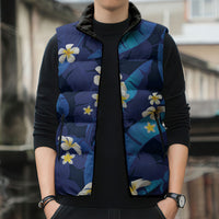 Teal Purple Banana Leaf Hawaii Sleeveless Puffer Jacket Lau Maia Plumeria Tropical Summer Vibes LT14 - Polynesian Pride