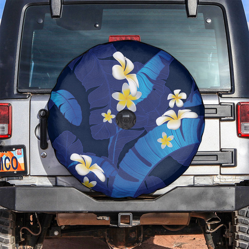 Teal Purple Banana Leaf Hawaii Spare Tire Cover Lau Maia Plumeria Tropical Summer Vibes LT14 Teal Purple - Polynesian Pride