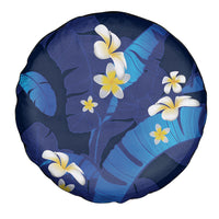 Teal Purple Banana Leaf Hawaii Spare Tire Cover Lau Maia Plumeria Tropical Summer Vibes LT14 - Polynesian Pride