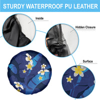 Teal Purple Banana Leaf Hawaii Spare Tire Cover Lau Maia Plumeria Tropical Summer Vibes LT14 - Polynesian Pride