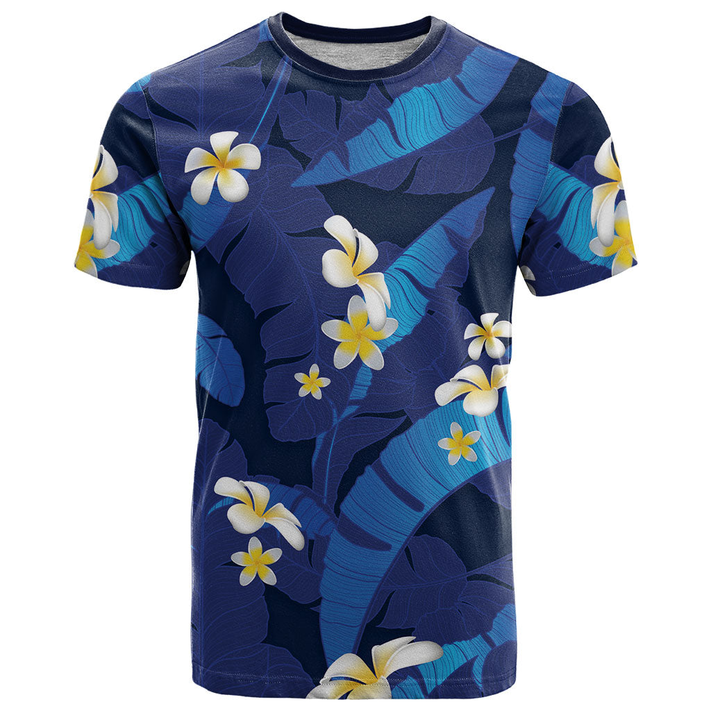 Teal Purple Banana Leaf Hawaii T Shirt Lau Maia Plumeria Tropical Summer Vibes LT14 Teal Purple - Polynesian Pride