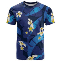 Teal Purple Banana Leaf Hawaii T Shirt Lau Maia Plumeria Tropical Summer Vibes LT14 Teal Purple - Polynesian Pride