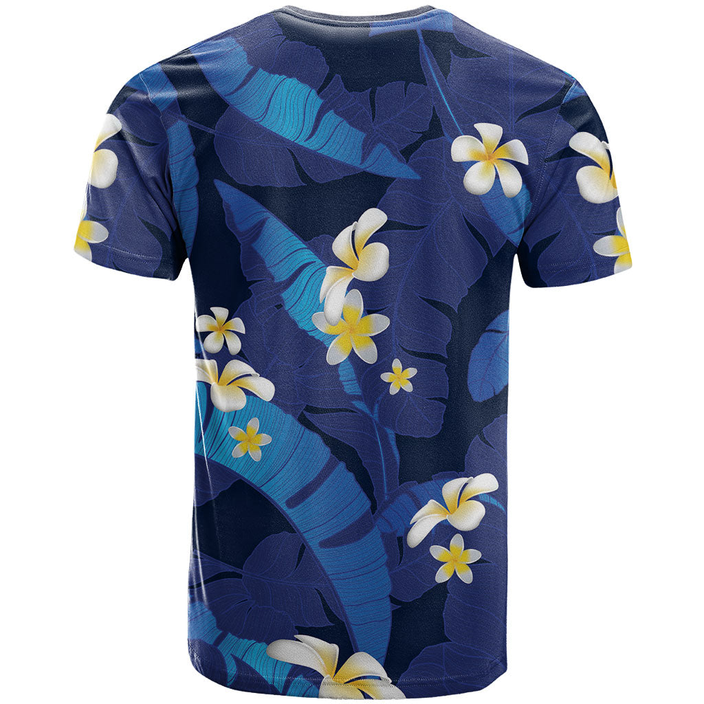 Teal Purple Banana Leaf Hawaii T Shirt Lau Maia Plumeria Tropical Summer Vibes LT14 - Polynesian Pride
