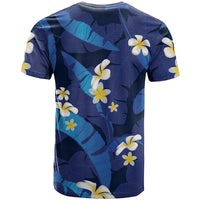 Teal Purple Banana Leaf Hawaii T Shirt Lau Maia Plumeria Tropical Summer Vibes LT14 - Polynesian Pride
