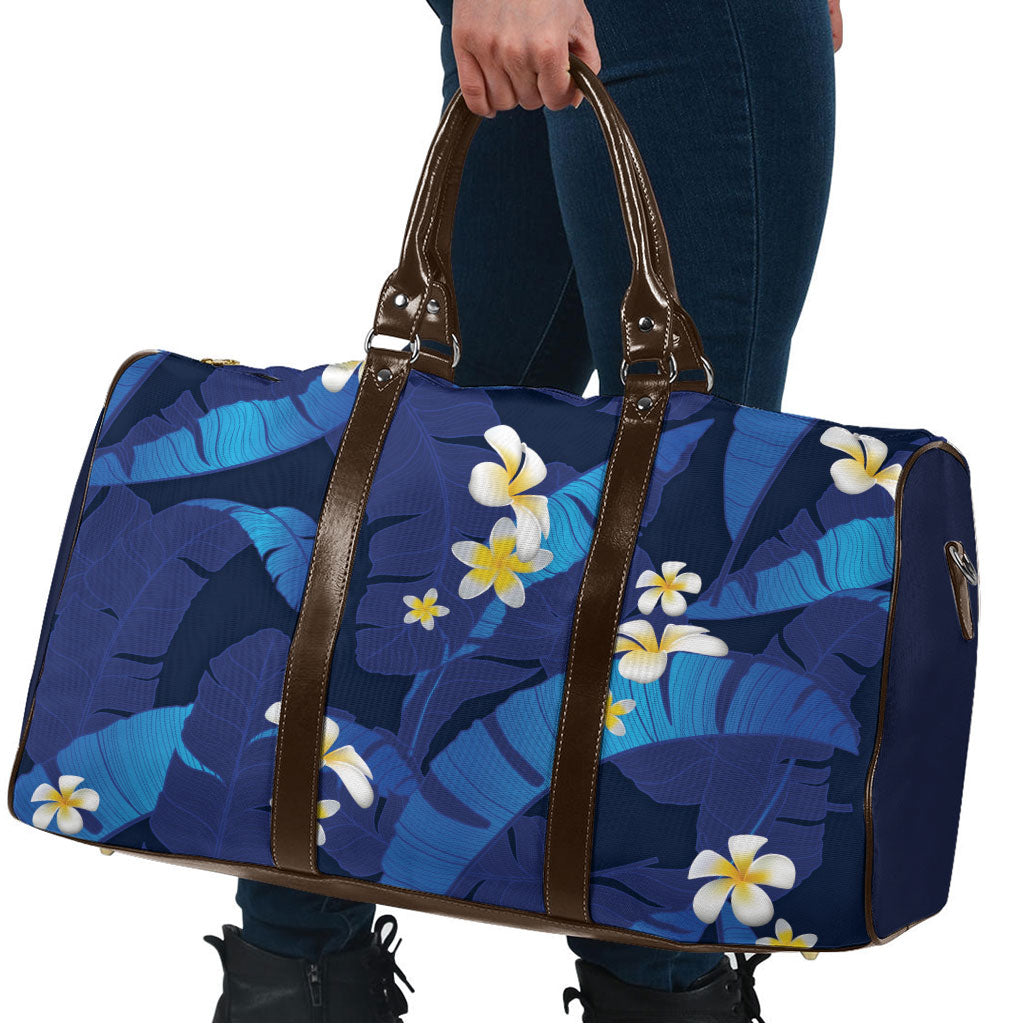 Teal Purple Banana Leaf Hawaii Travel Bag Lau Maia Plumeria Tropical Summer Vibes LT14 - Polynesian Pride
