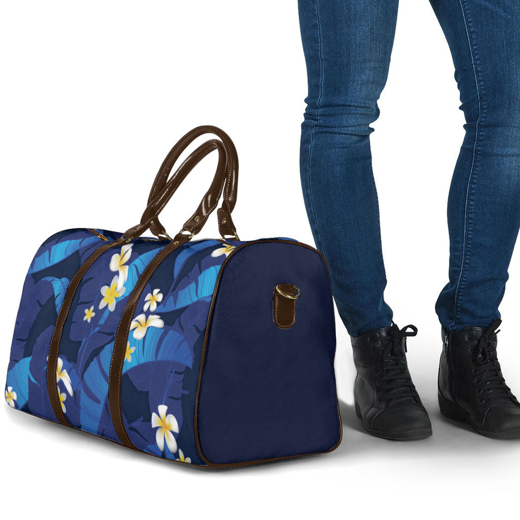 Teal Purple Banana Leaf Hawaii Travel Bag Lau Maia Plumeria Tropical Summer Vibes LT14 - Polynesian Pride