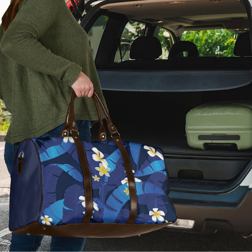 Teal Purple Banana Leaf Hawaii Travel Bag Lau Maia Plumeria Tropical Summer Vibes LT14 - Polynesian Pride