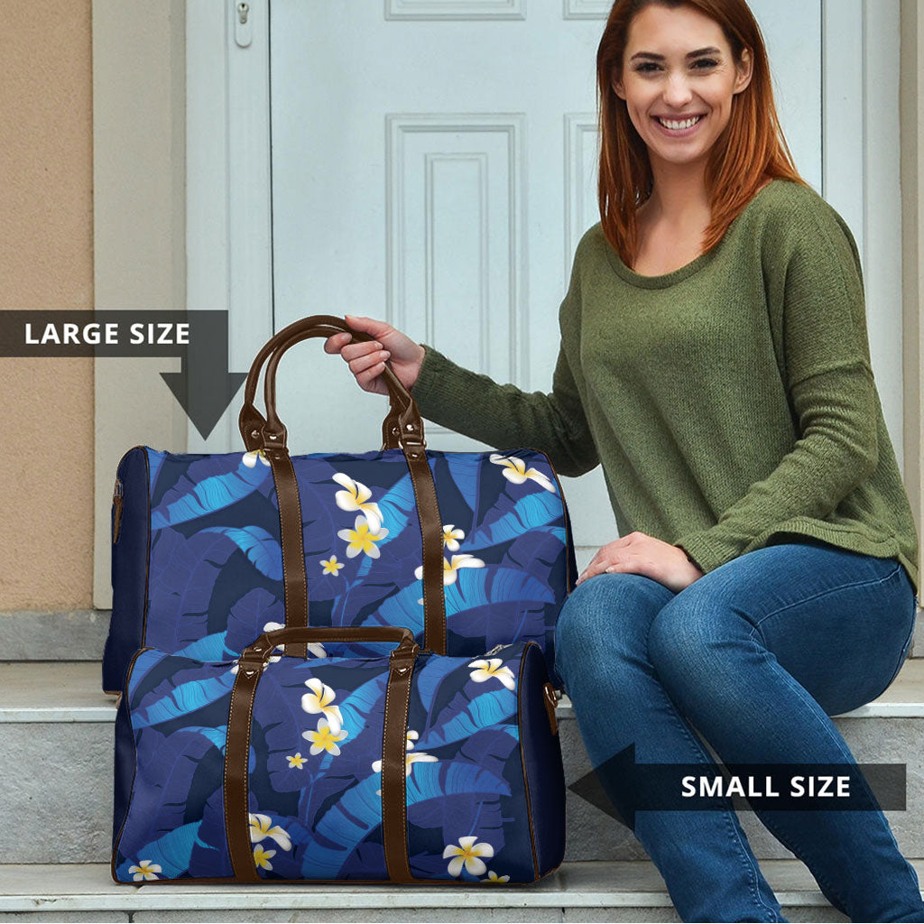 Teal Purple Banana Leaf Hawaii Travel Bag Lau Maia Plumeria Tropical Summer Vibes LT14 - Polynesian Pride