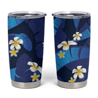 Teal Purple Banana Leaf Hawaii Tumbler Cup Lau Maia Plumeria Tropical Summer Vibes LT14 Teal Purple - Polynesian Pride