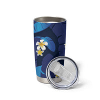 Teal Purple Banana Leaf Hawaii Tumbler Cup Lau Maia Plumeria Tropical Summer Vibes LT14 - Polynesian Pride