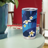 Teal Purple Banana Leaf Hawaii Tumbler Cup Lau Maia Plumeria Tropical Summer Vibes LT14 - Polynesian Pride