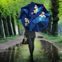 Teal Purple Banana Leaf Hawaii Umbrella Lau Maia Plumeria Tropical Summer Vibes LT14 - Polynesian Pride