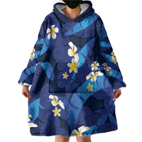 Teal Purple Banana Leaf Hawaii Wearable Blanket Hoodie Lau Maia Plumeria Tropical Summer Vibes LT14 - Polynesian Pride