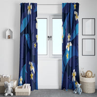 Teal Purple Banana Leaf Hawaii Window Curtain Lau Maia Plumeria Tropical Summer Vibes LT14 - Polynesian Pride