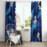 Teal Purple Banana Leaf Hawaii Window Curtain Lau Maia Plumeria Tropical Summer Vibes LT14 - Polynesian Pride