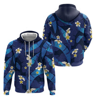 Teal Purple Banana Leaf Hawaii Zip Hoodie Lau Maia Plumeria Tropical Summer Vibes LT14 - Polynesian Pride