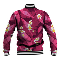 Pink Banana Leaf Hawaii Baseball Jacket Lau Maia Plumeria Tropical Summer Vibes LT14 - Polynesian Pride