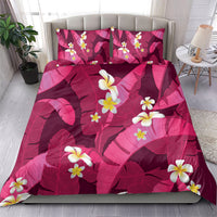 Pink Banana Leaf Hawaii Bedding Set Lau Maia Plumeria Tropical Summer Vibes LT14 - Polynesian Pride