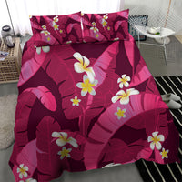 Pink Banana Leaf Hawaii Bedding Set Lau Maia Plumeria Tropical Summer Vibes LT14 - Polynesian Pride