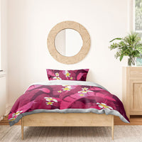 Pink Banana Leaf Hawaii Bedding Set Lau Maia Plumeria Tropical Summer Vibes LT14 - Polynesian Pride