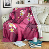 Pink Banana Leaf Hawaii Blanket Lau Maia Plumeria Tropical Summer Vibes LT14 Pink - Polynesian Pride