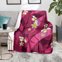 Pink Banana Leaf Hawaii Blanket Lau Maia Plumeria Tropical Summer Vibes LT14 - Polynesian Pride