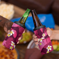 Pink Banana Leaf Hawaii 4 in 1 Can Cooler Tumbler Lau Maia Plumeria Tropical Summer Vibes LT14 - Polynesian Pride